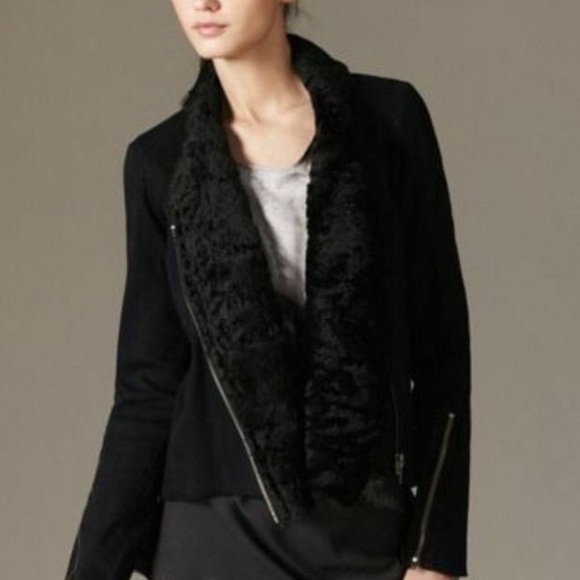 Helmut Lang Moto cotton leather shearling jacket - Picture 3 of 16